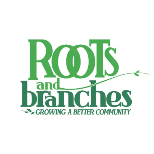 Roots and Branches text on white background